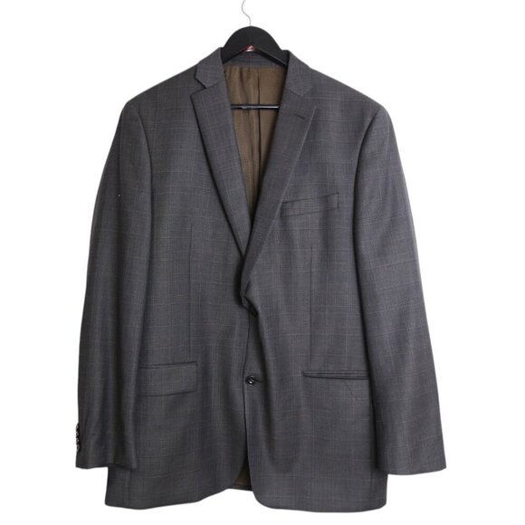 Michael Kors 100% Wool Classic Single Breasted Men's Grey Blazer Coat Size 42L - Picture 1 of 8